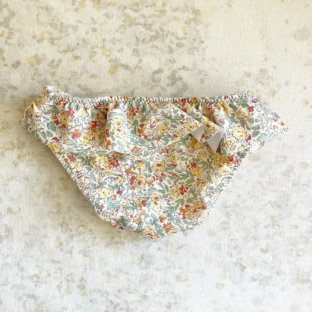 Zara Kids Floral Bikini Bottom Girls 2-3 Ruffle Yellow Print